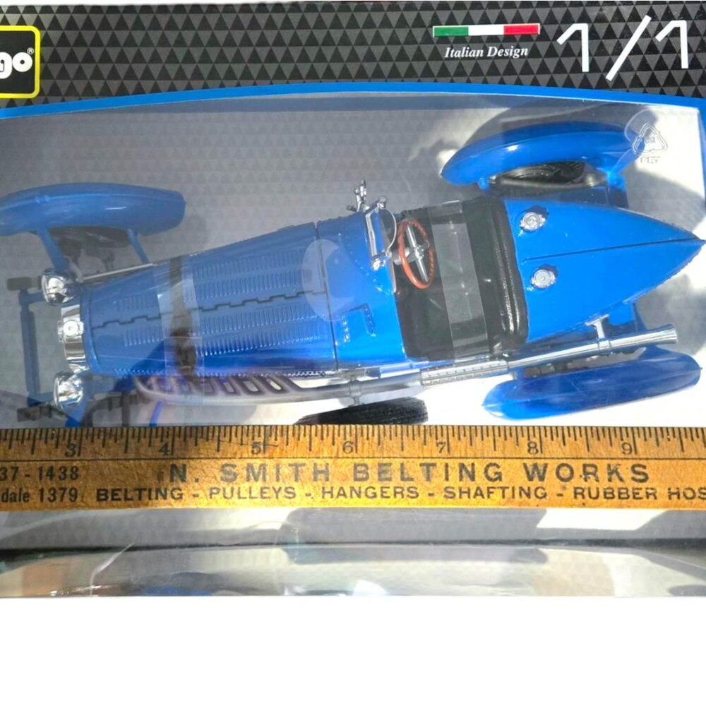 Burago Bugatti Type 59 (1934) 1:18 Vintage Diecast Model Car β Blue β New in Box - Picture 2 of 6